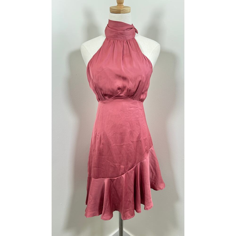 NWT Hello Molly Pink Halter Tie Short Mini Bridesmaid Wedding Guest Dress US 6